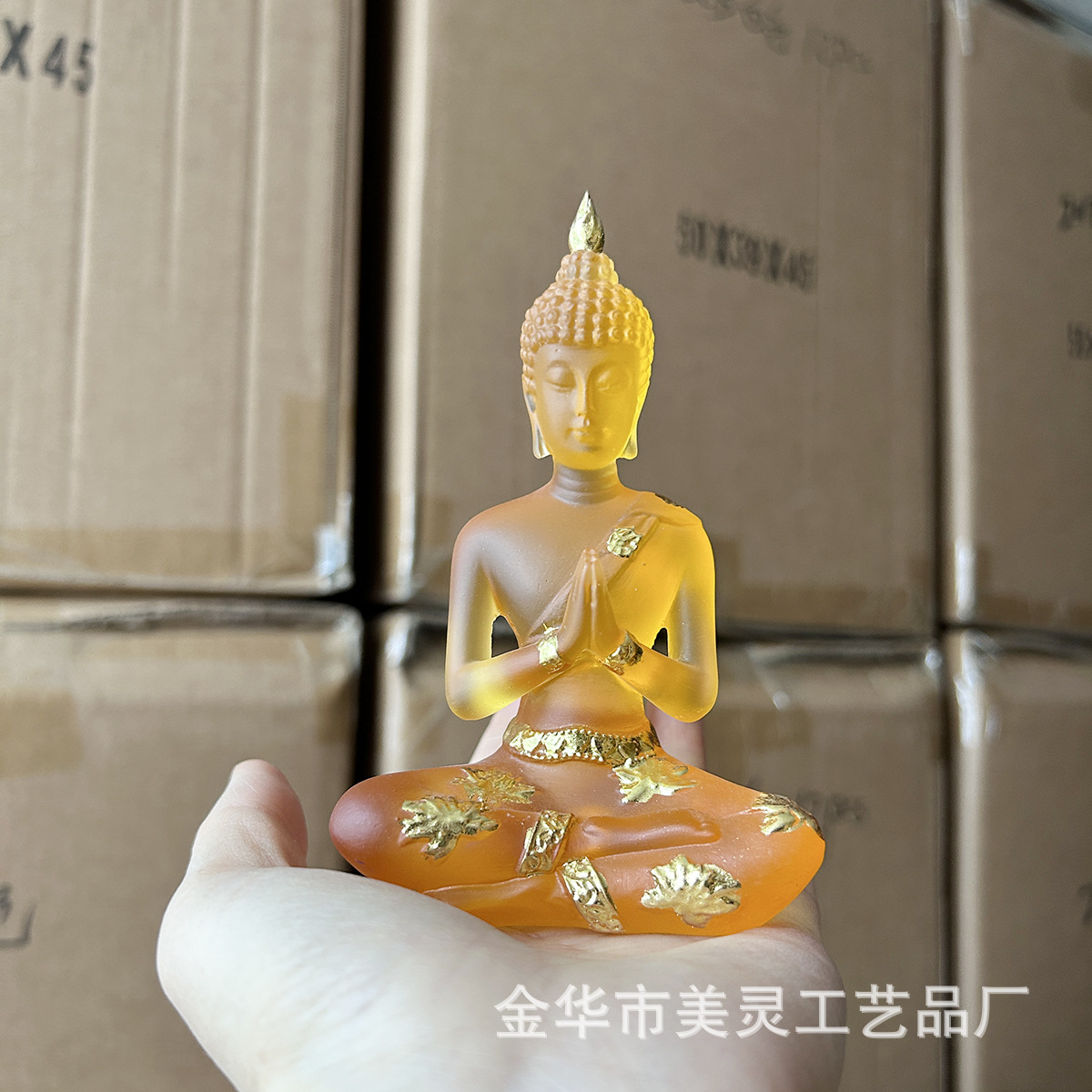 水琉璃佛像合手坐佛跨境热销禅意居家饰工艺品泰式印度佛树脂摆件详情20
