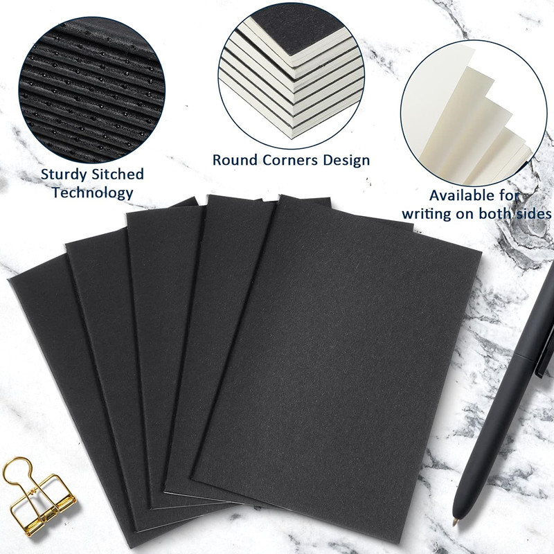 Small diary, pocket notebook, notepad, record book, mini diary, 64mo, black exercise book, kraft paper pic 8