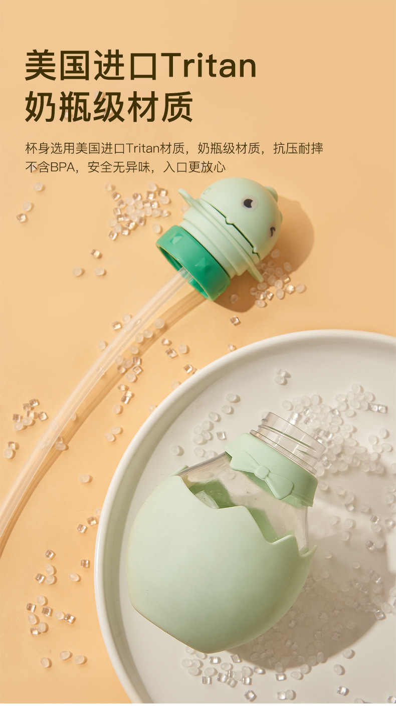 婴儿学饮杯卡通吸管杯tritan材质宝宝喝水大肚杯儿童水杯学生批发详情3