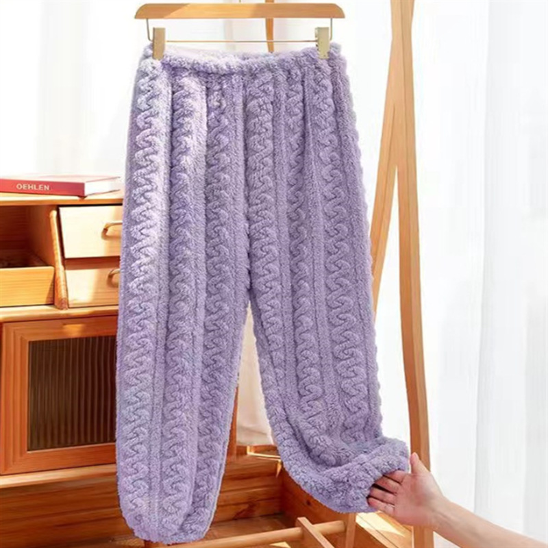 秋冬珊瑚绒暖暖套装印花睡衣家居服舒棉绒提花情侣套装批发长袖详情6