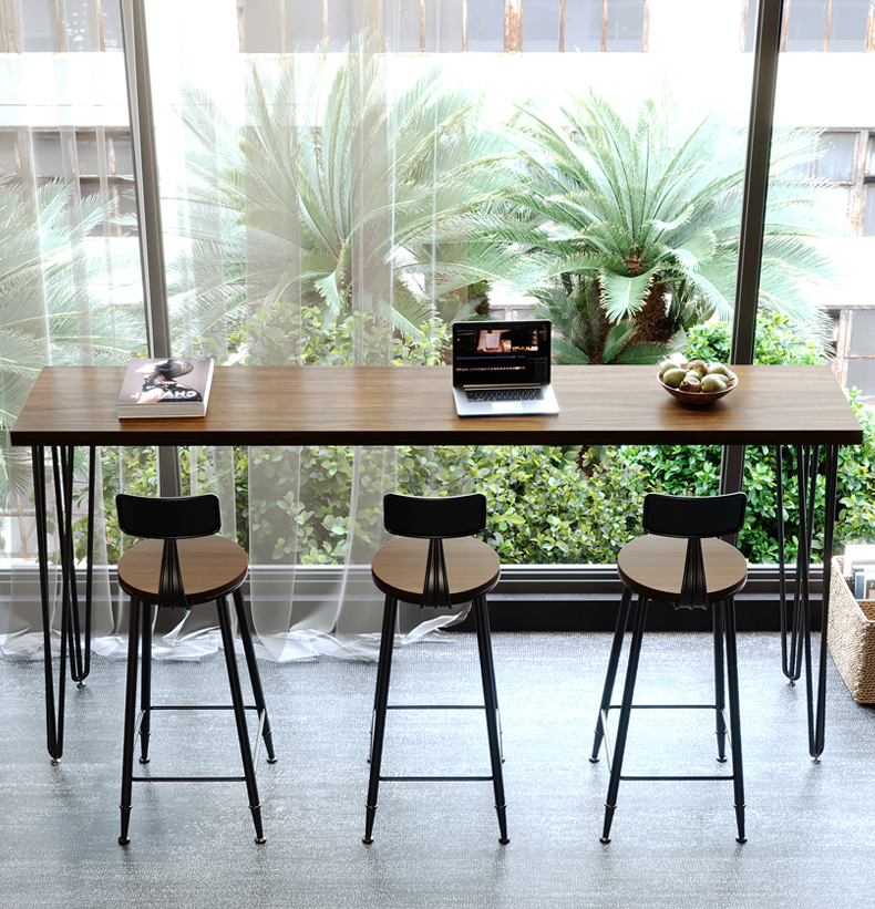 A10L阳台吧台桌长条桌家用靠墙实木休闲高脚桌小吧台窗边沙发侧边详情11