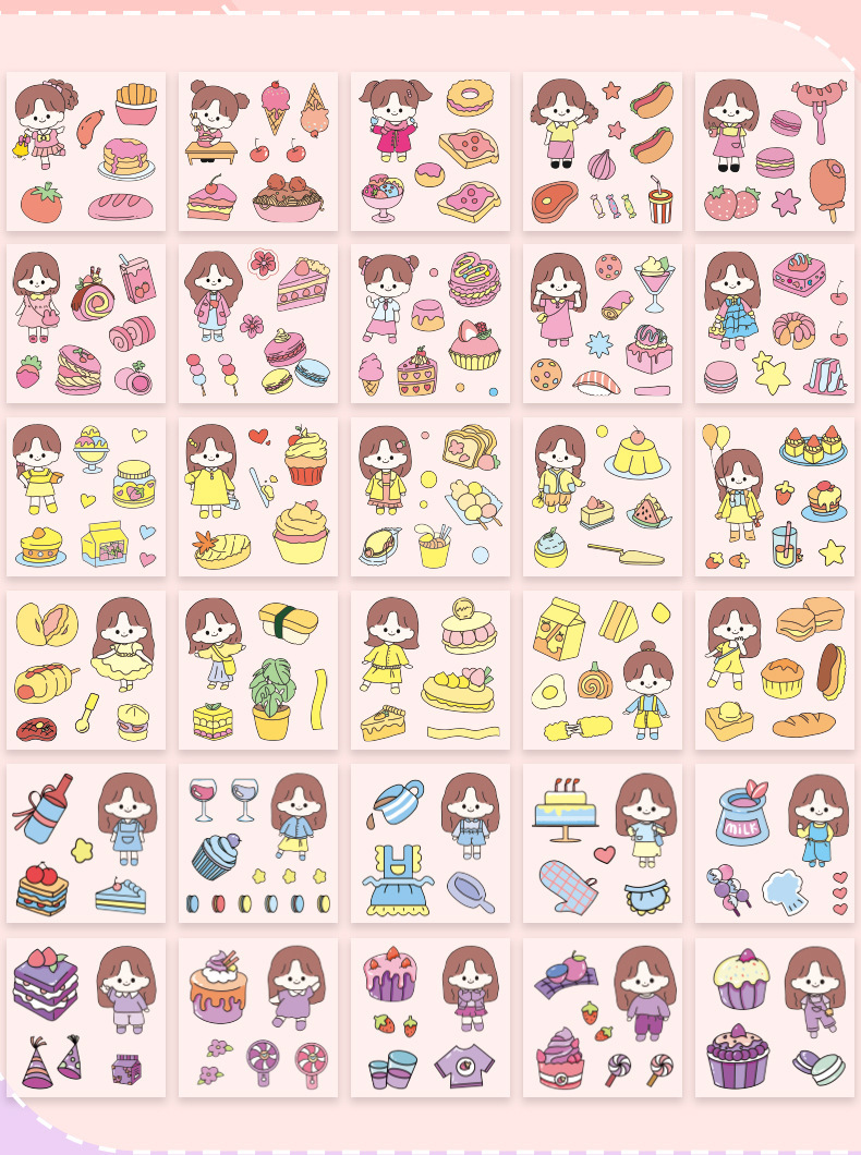 Cartoon cute planner sticker set, pvc water cup waterproof sticker, Korean version diy material planner gift box wholesale pic 6