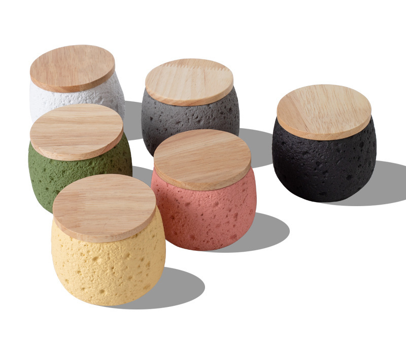 Pet funeral products: Ceramic urn for pets, six colors, wooden lid, texture design, pet urn for ashes, pet funeral products pic 5