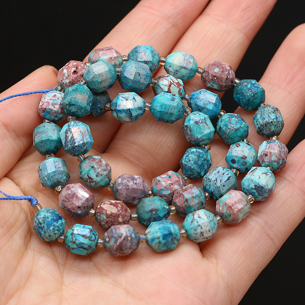 Wholesale of natural rose quartz rough stone cut surface bucket beads, crystal agate, diy jewelry accessories, semi-finished products, handcrafted beads pic 30