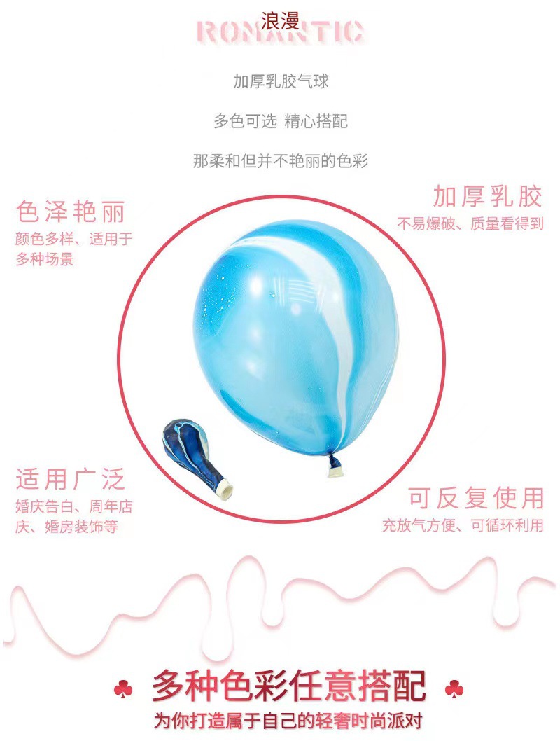 12寸玛瑙气球婚庆节日派对用品婚房布置云彩云乳胶汽球乳胶加厚详情3