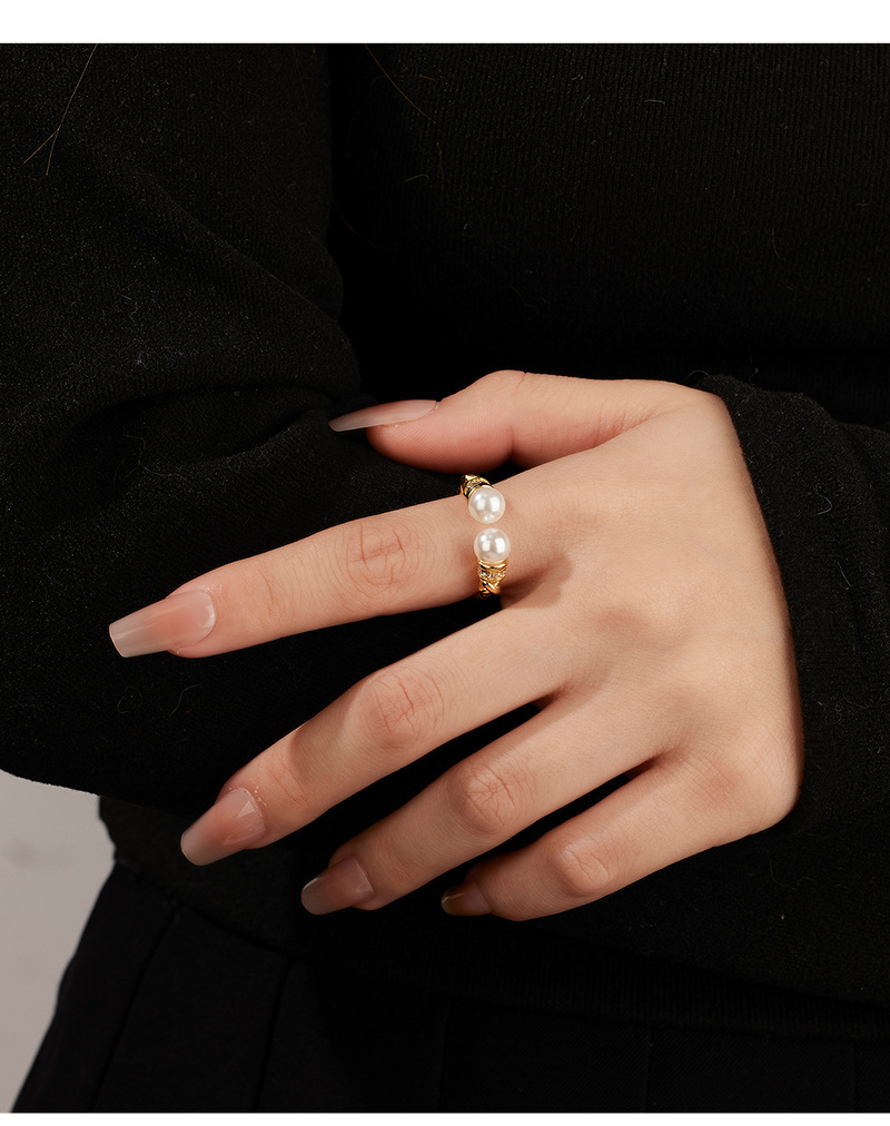 S925 sterling silver open ring, a niche design, high-end vintage open ring DIY empty stand accessory in stock pic 4
