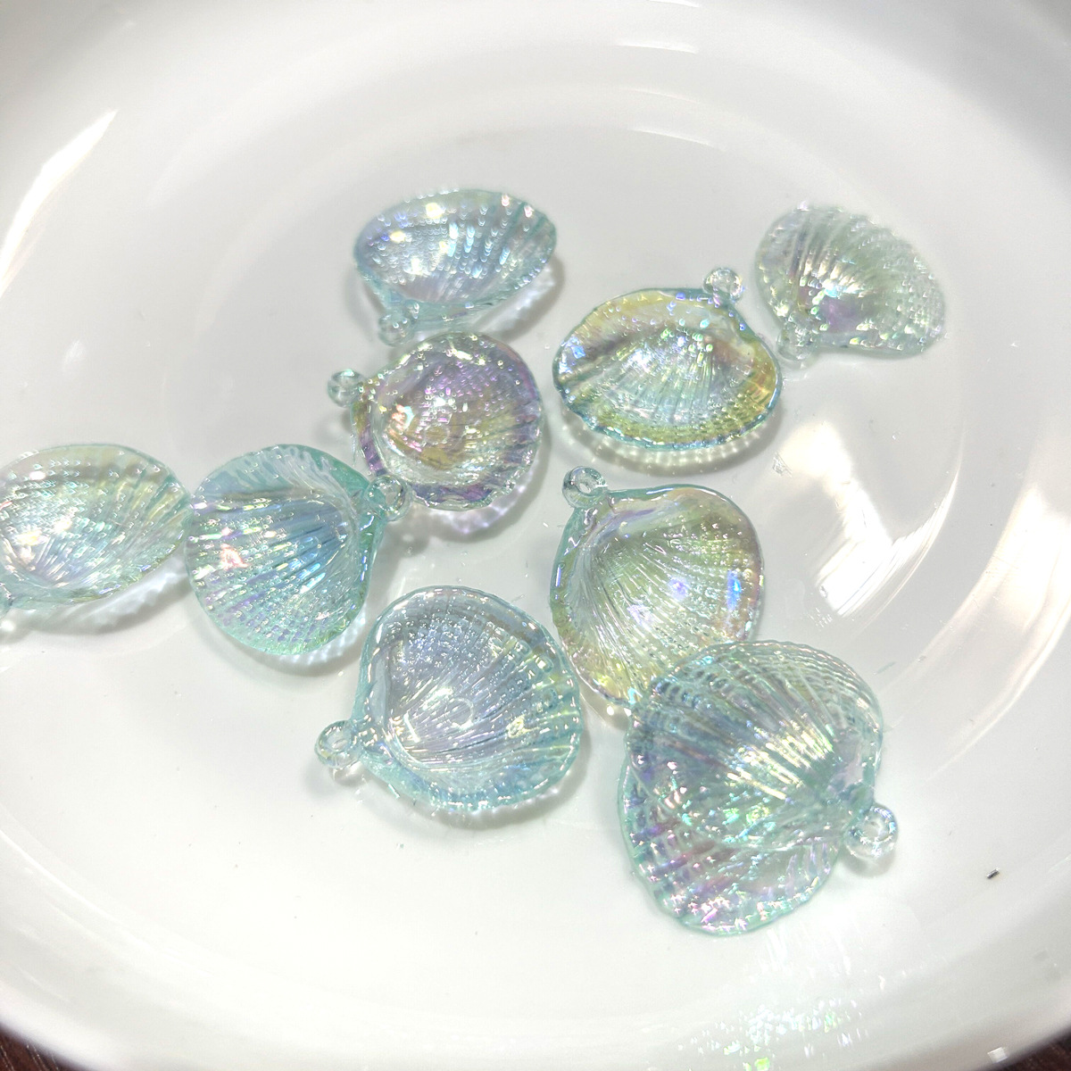 23*27mm UV-coated shell high-quality acrylic clam shell flower shell DIY bracelet accessory pic 4