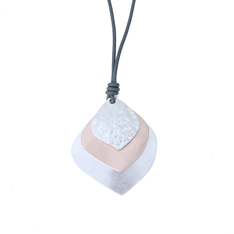 跨境饰品亚马逊爆款热卖项链欧美风时尚几何金属女混色长款毛衣链详情11