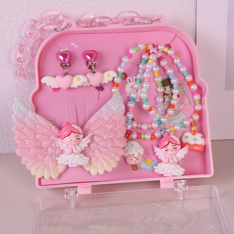 DIY儿童首饰礼盒公主手链戒指耳夹套装女童节日礼包可爱宝宝发饰详情11