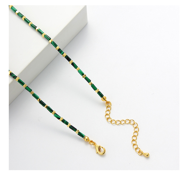 精致轻奢孔雀石小金豆串珠项链简约百搭叠戴锁骨链时尚小众项链女详情8