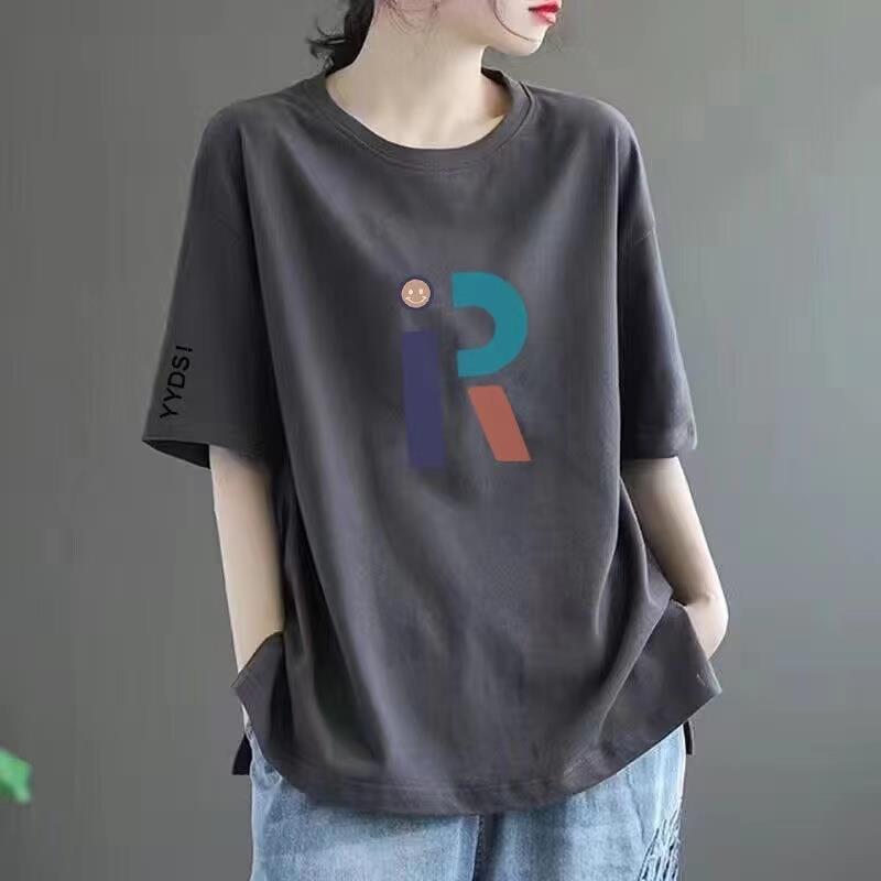 清仓捡漏~尾单大牌剪标专柜撤回外贸大码女装短袖中长款印花t恤女详情4