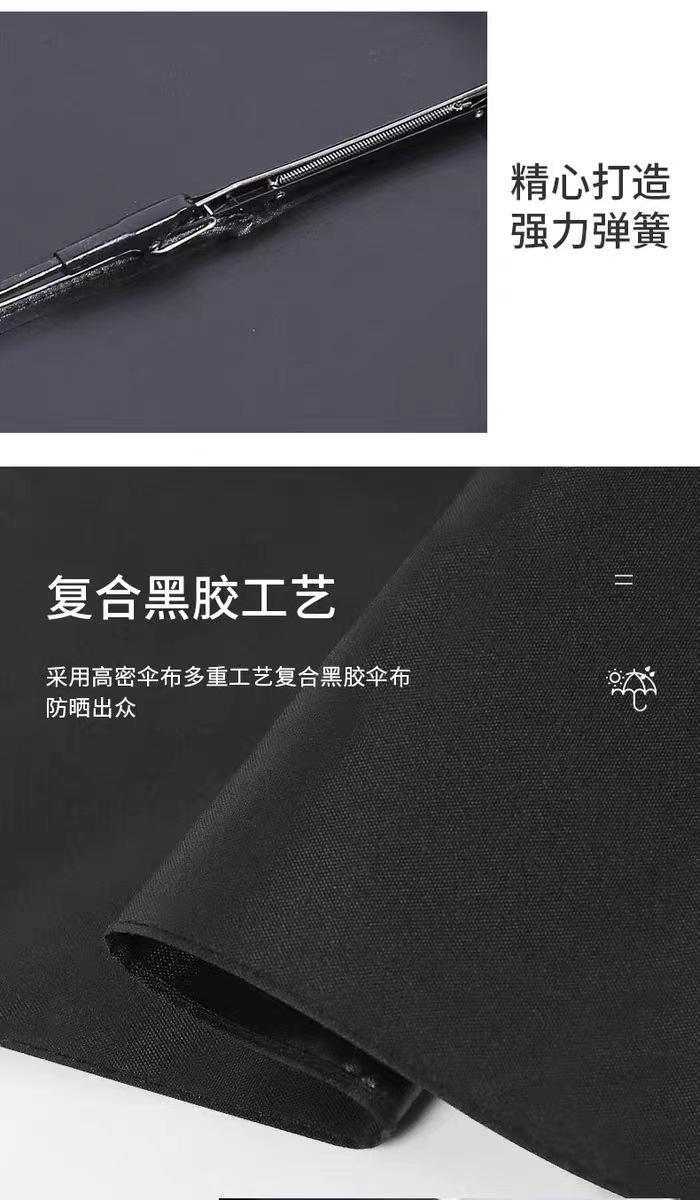 批发UV全自动雨伞大号折叠黑胶防晒太阳伞晴雨两用遮阳伞定广告伞详情7