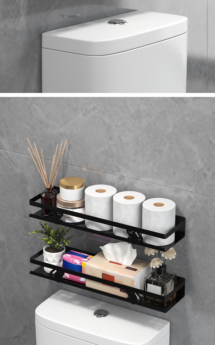 跨境免打孔浴室壁挂置物架厕所洗漱用品收纳架浴室沐浴用品置物架详情23