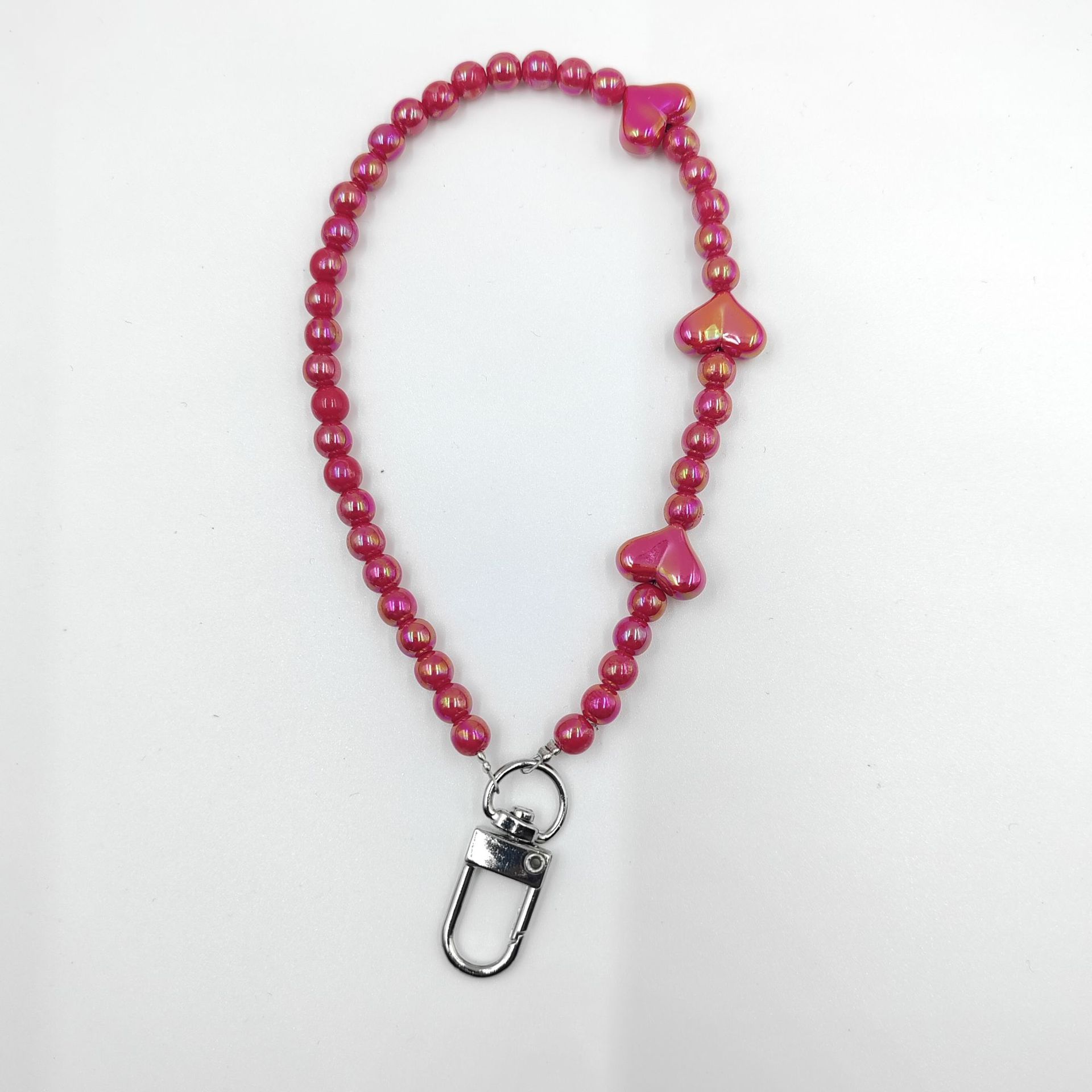 新款热卖款时尚百搭纯手工制作糖果装饰串珠爱心手机链手机壳挂绳详情10