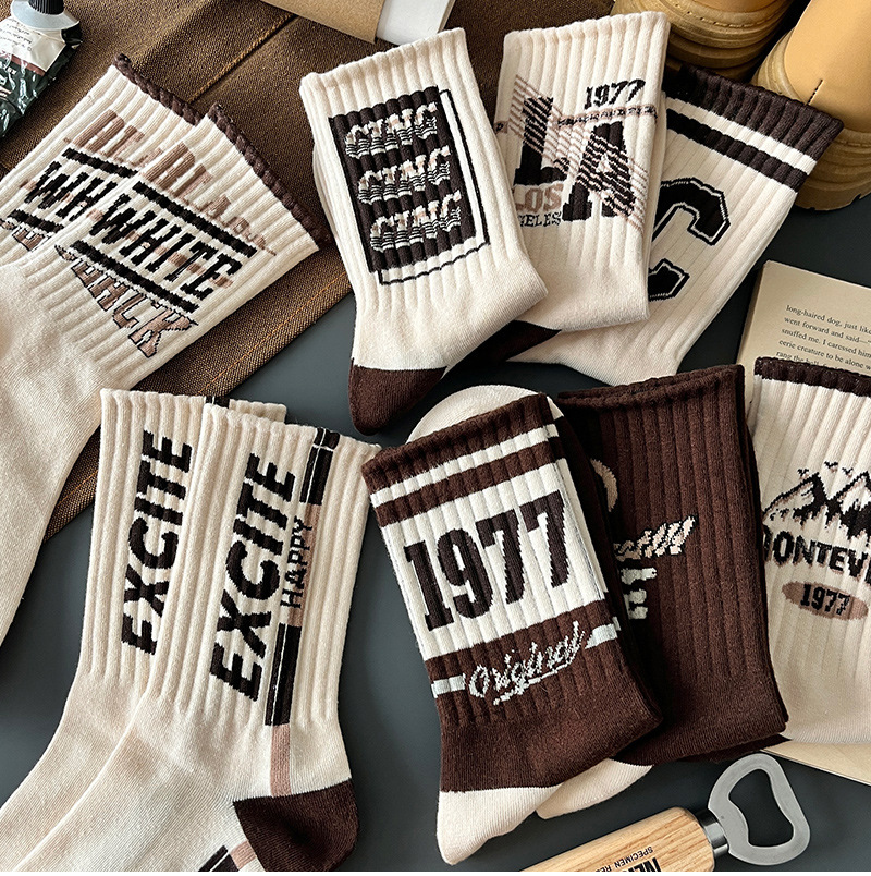 新潮流长筒袜子男春秋季ins潮美式复古运动篮球风情侣防臭学生用详情14
