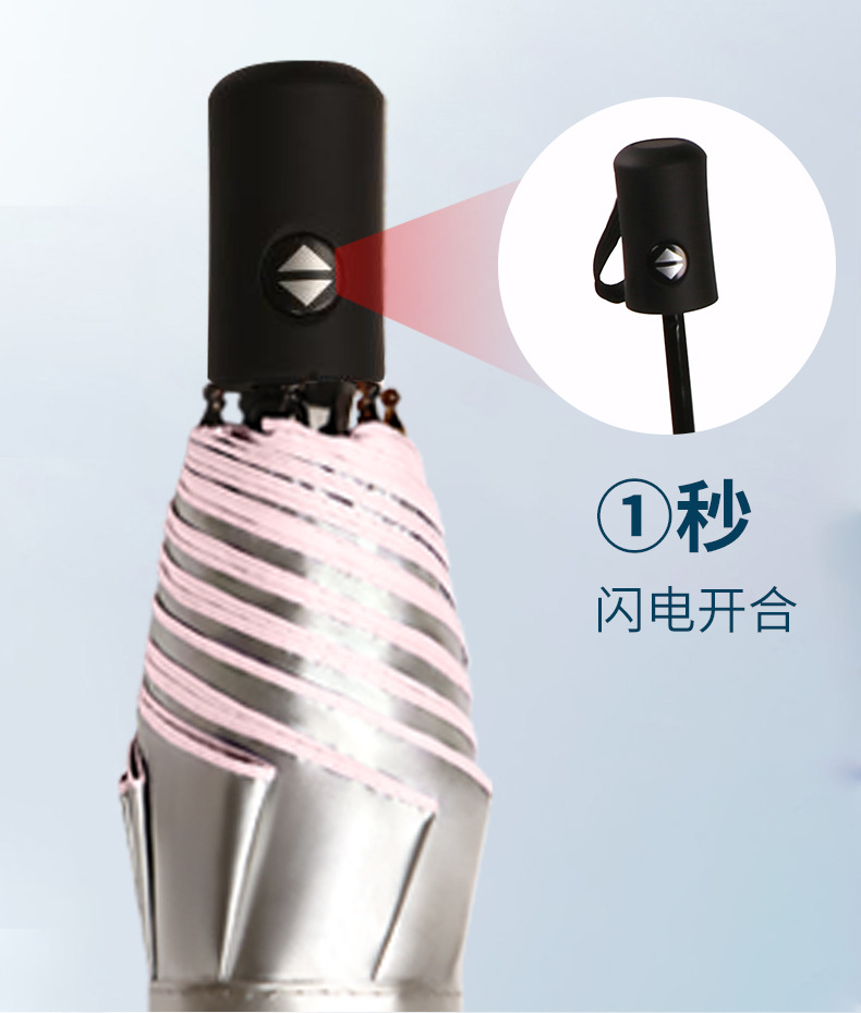全自动伞钛银伞跨境太阳伞防晒遮阳伞晴雨两用女防紫外广告伞logo详情18