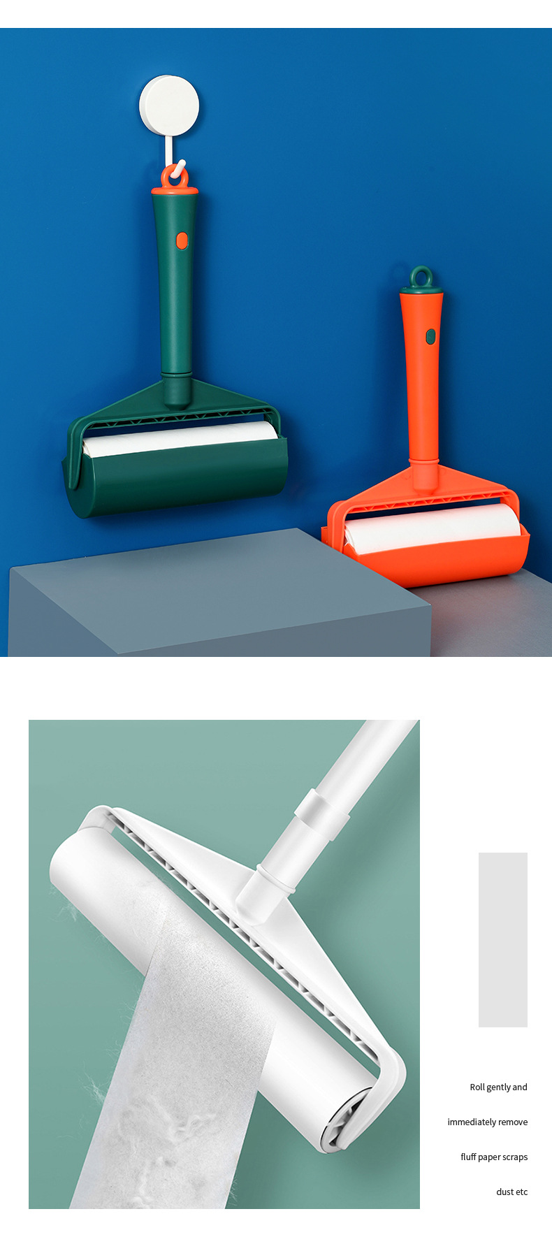 粘毛器滚筒替换纸家用衣物去毛滚刷沾除毛卷纸粘滚撕纸粘尘替换芯详情11