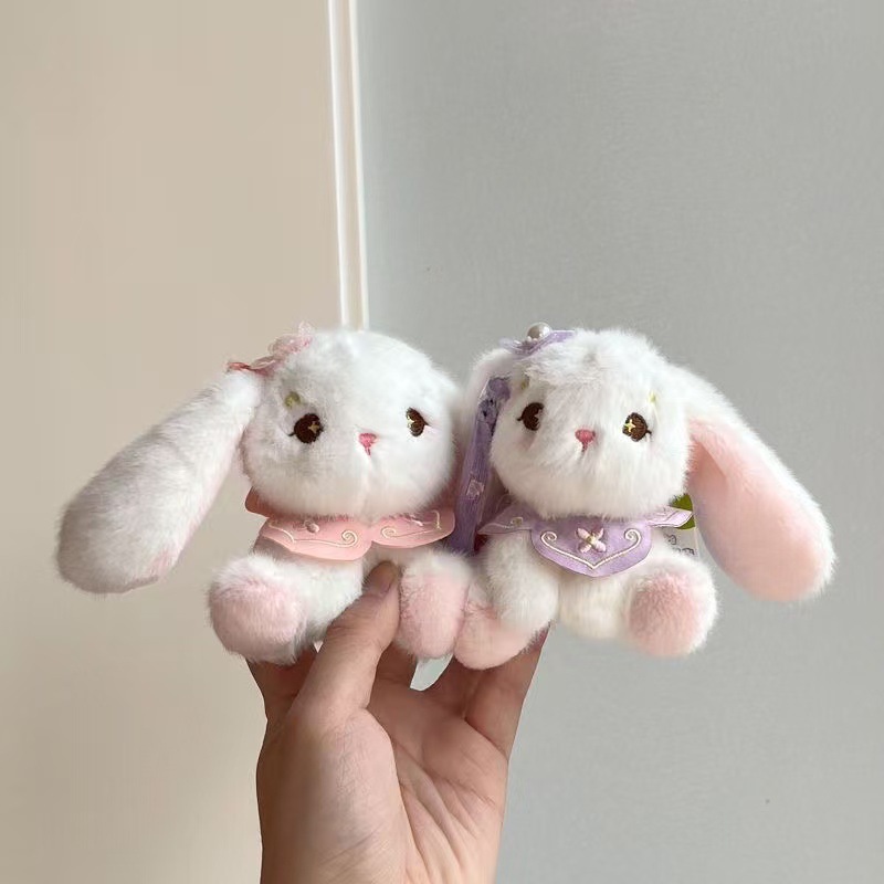 Chinese-style rabbit plush pendant, cute drooping ear rabbit, ancient-style doll bag hanging decoration, toy doll, keychain doll pic 3
