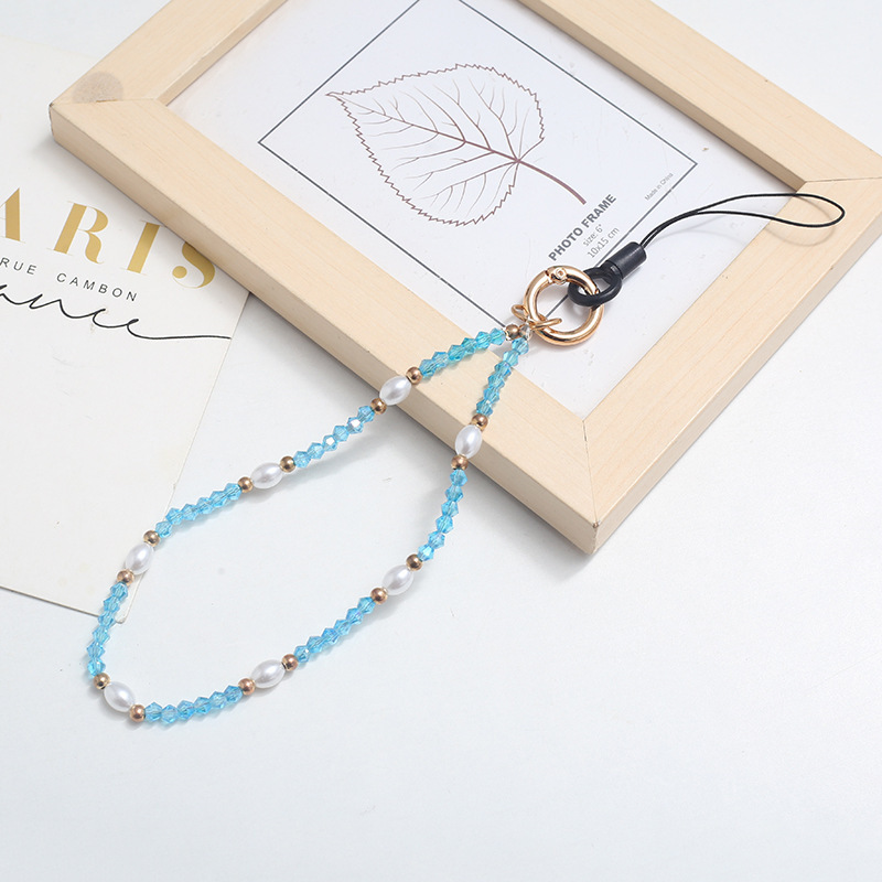 串珠水晶珍珠手机链手机壳挂绳挂件防丢手腕带合金扣批发仙女风详情10