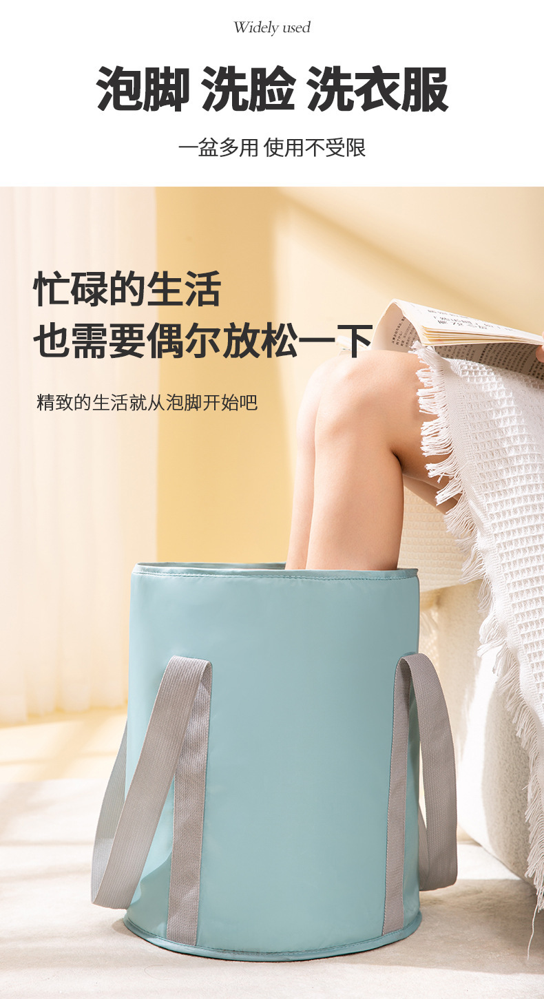 大容量带盖保温泡脚桶加厚珍珠棉防水水洗折叠旅行加强手提泡脚袋详情7