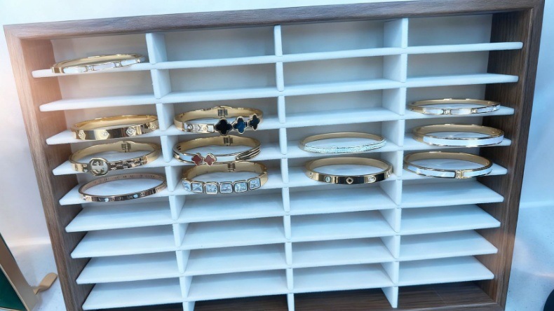 珠宝店专用手镯饰品收纳盒大容量木制首饰盒高档级感展示架详情5