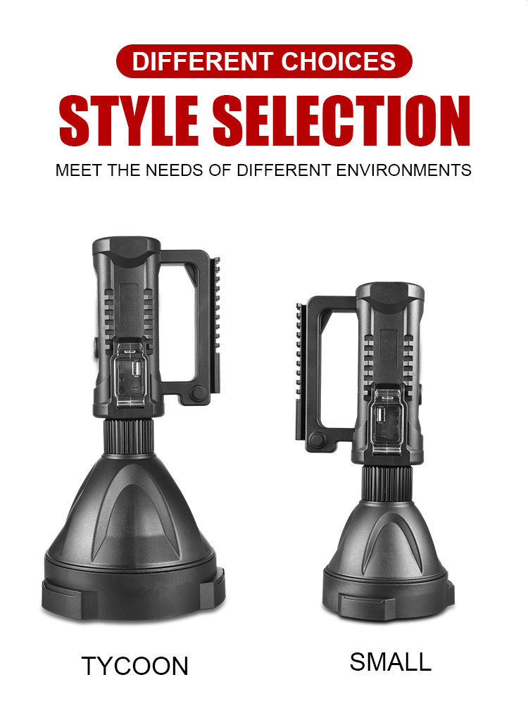 The new cross-border P70 high-intensity searchlight, USB charging emergency light, outdoor waterproof large light cup, LED portable light pic 11