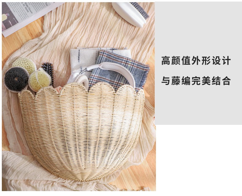 田园风藤编壁挂钥匙储物篮家居民宿装饰玩具杂物收纳篮手工编织篮详情16