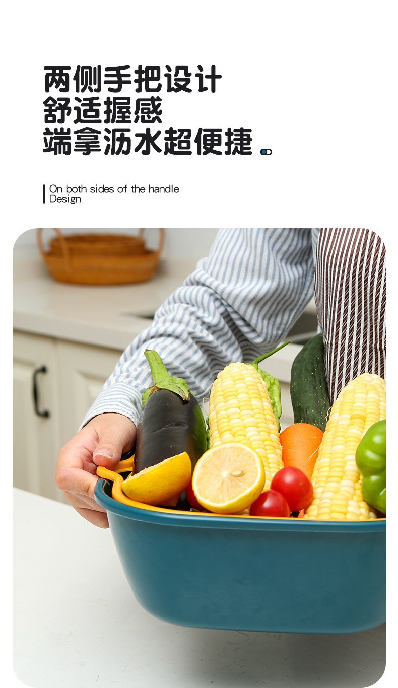 食品级塑料沥水篮厨房沥水篮密封罐滤网碗架北欧风详情11