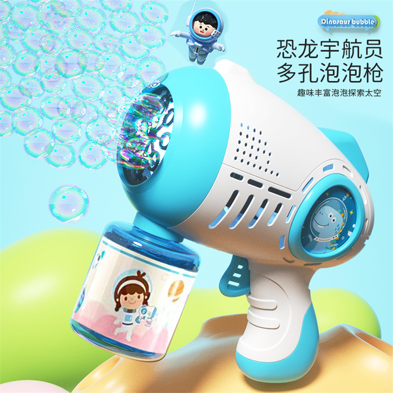 网红泡泡机手持全电动加特林泡泡枪多孔泡泡棒儿童玩具摆地摊批发详情3