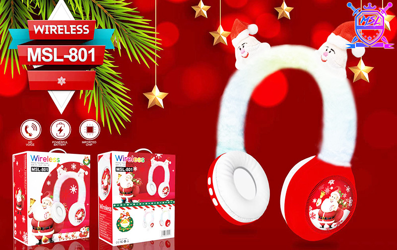 跨境直銷新款頭戴式無(wú)線藍(lán)牙耳機(jī) 創(chuàng)意圣誕毛絨設(shè)計(jì) 重低音降噪潮流耳機(jī) 高品質(zhì)音質(zhì)享受詳情7