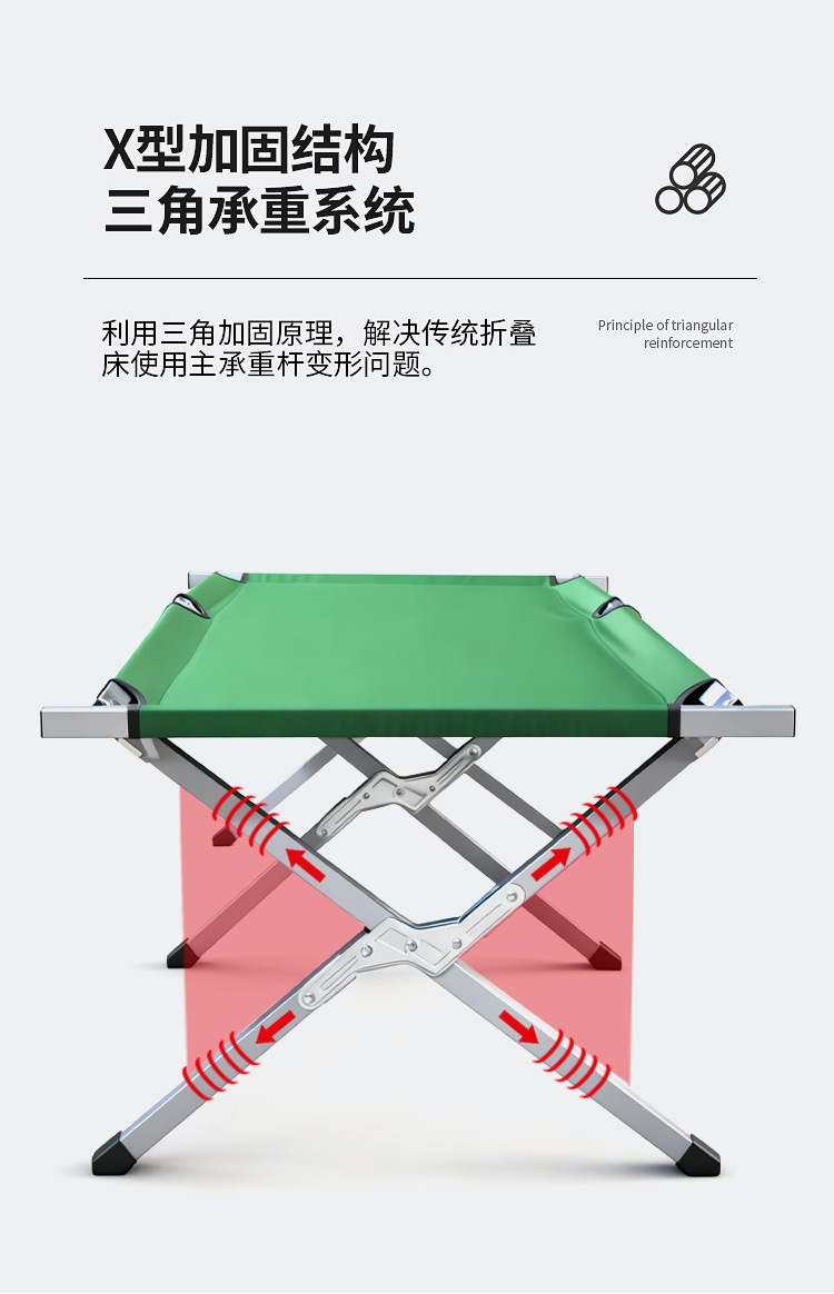 批发现货户外折叠床单人便携式铝合金午休露营野营应急救灾简易行详情12