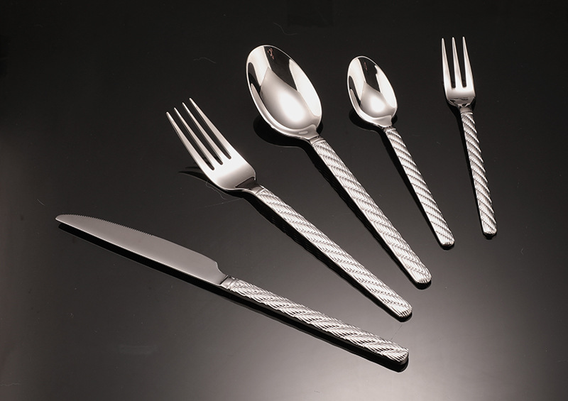 304不锈钢餐具甜品叉牛排西餐套装刀叉高级感麻花餐叉麻绳刀叉勺详情16