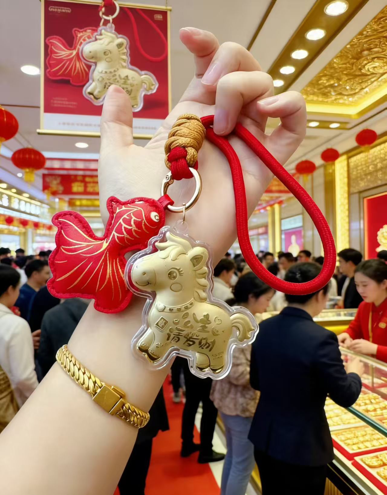 2026马年足金999马上有钱手机挂饰包包手机链挂饰钥匙扣挂件礼品详情3