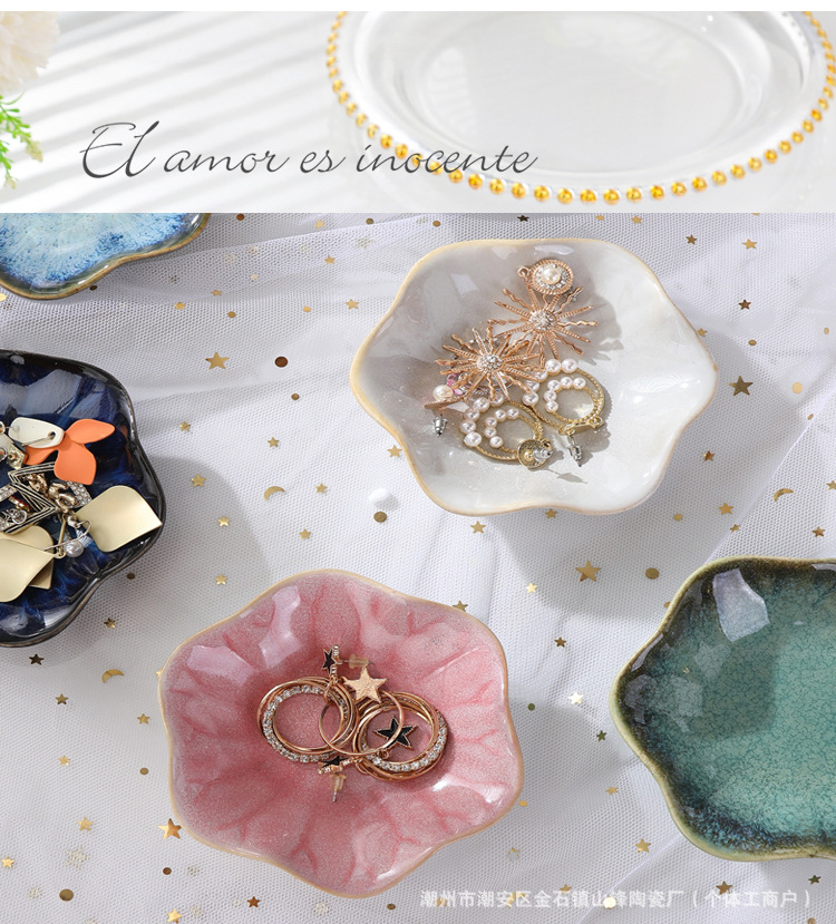 Instagram influencer ceramic plate head accessory display photo prop storage plate Japanese-style glaze sushi sauce plate pic 3