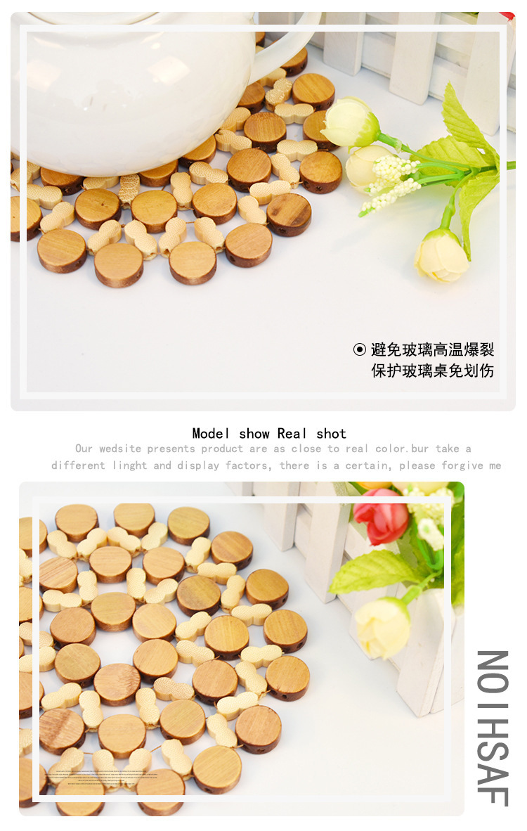 Household bamboo heat-insulating placemats, natural heat-resistant pads, high-temperature resistant bowl pads, pot pads, popular daily necessities, cups, heat-insulating cups pic 8