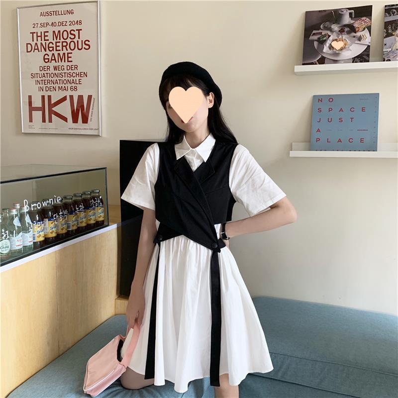 2024新款衬衫裙气质赫本风工装裙法式复古连衣裙收腰显瘦裙子女夏详情25