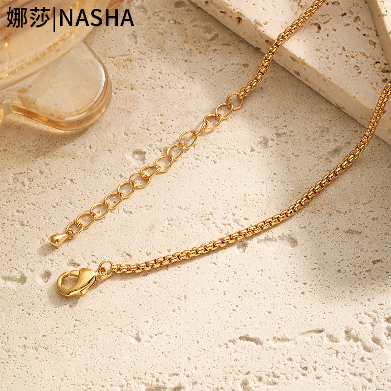 Nasha Cross-border Exclusive lapis lazuli Mother-of-Pearl freshwater Pearl Necklace, sweet and cool, spicy girl style, non-fading necklace, perfect for women pic 8