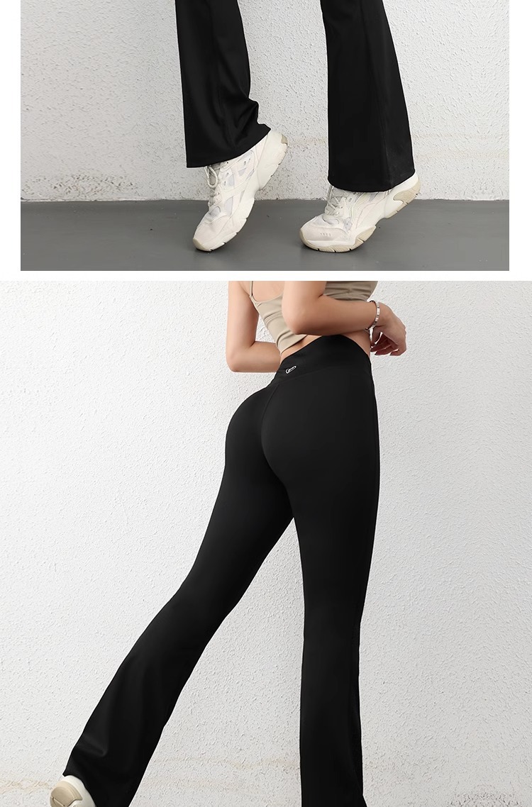 lulu foreign trade high-waisted, hip-lifting flared pants, seamless nude yoga fitness pants for women pic 24