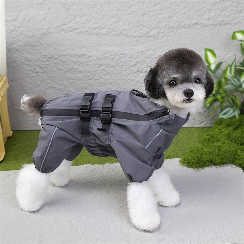 宠物秋冬可拆卸雨衣 狗狗新款防水保暖外套 中小型犬防风外出服实详情12