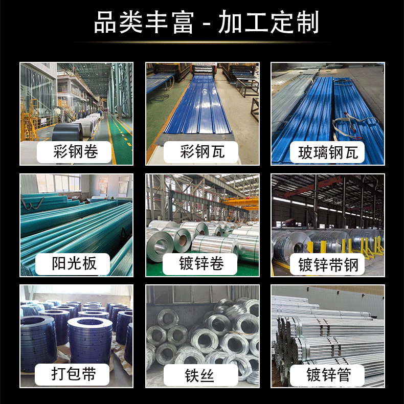 热镀锌瓦楞板 840/900型镀锌铁皮瓦Q235材质厂房雨棚围挡有花镀锌详情5