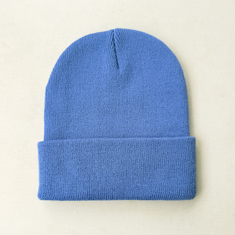 现货黑色针织帽男女纯色冷帽欧美保暖帽子荧光色毛线帽光板针织帽详情24