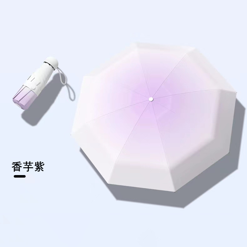 工厂新款五折伞渐变系胶囊伞太阳伞遮阳伞防紫外线小巧便携防晒伞详情32