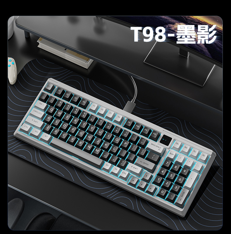 The Wolf Path T98 three-mode mechanical keyboard is a customized hot-swaddable full-key, anti-rush keyboard specifically designed for gaming and office use pic 20