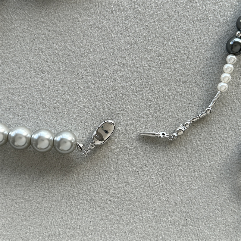 倪妮同款灰珍珠项链女轻奢气质小众设计高级感时尚长款颈链详情5