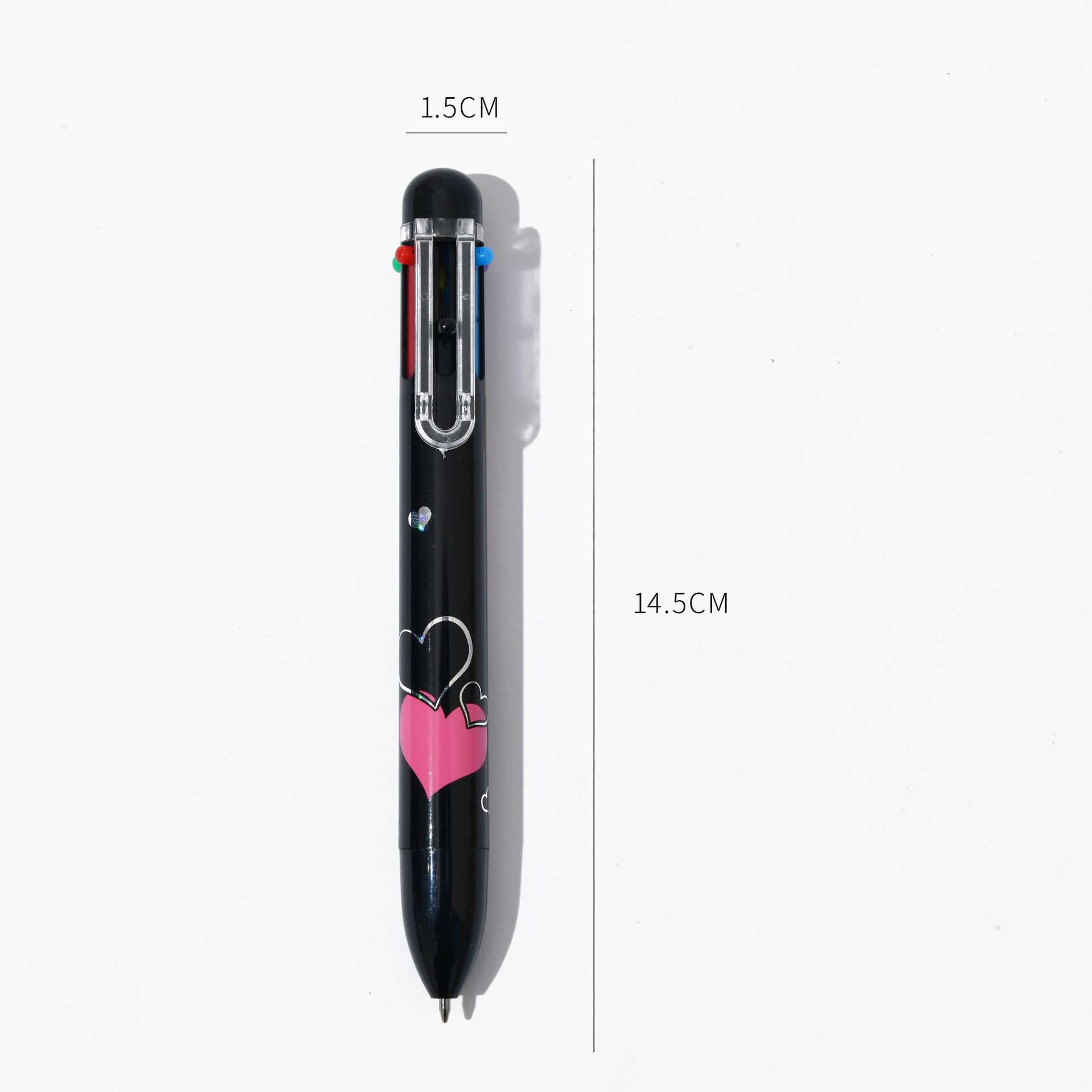Chenxi Stationery Stick, BP-235, Heart-shaped Creative multi-color Ballpoint Pen, Six-color student press Color Oil pen in the planner pic 2