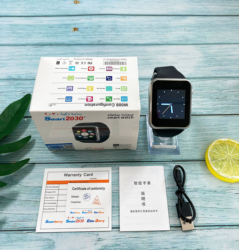 W008智能手表蓝牙插卡通话手表运动计步来电信息提醒智能手表工厂详情3