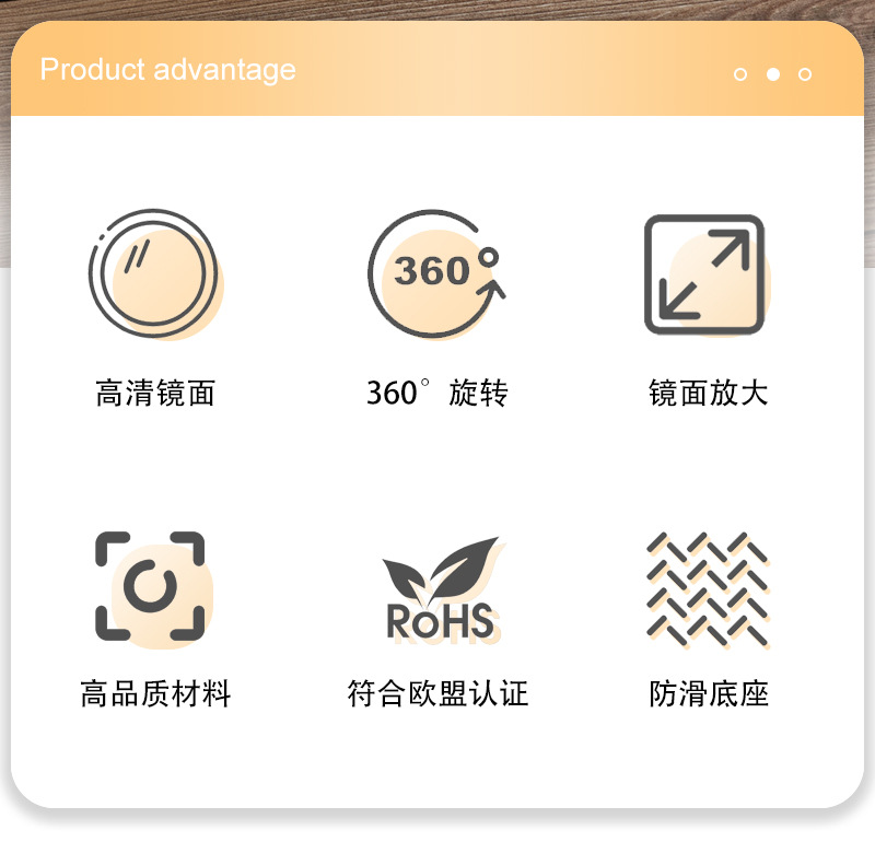 镜子化妆镜便携台式桌面家用学生宿舍梳妆美妆镜双面放大高清欧式详情5