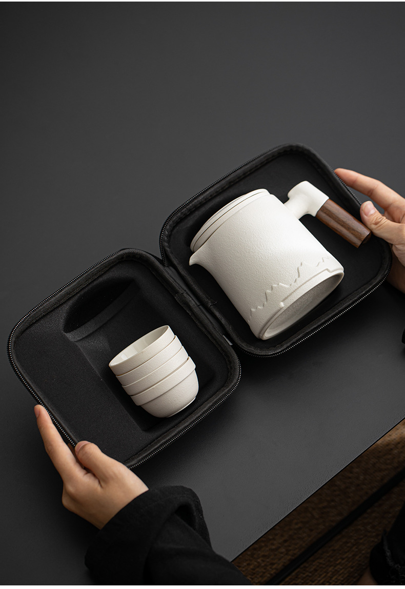 日式旅行茶具套装黑陶快客杯便携式收纳功夫泡茶器伴手礼定制logo详情38