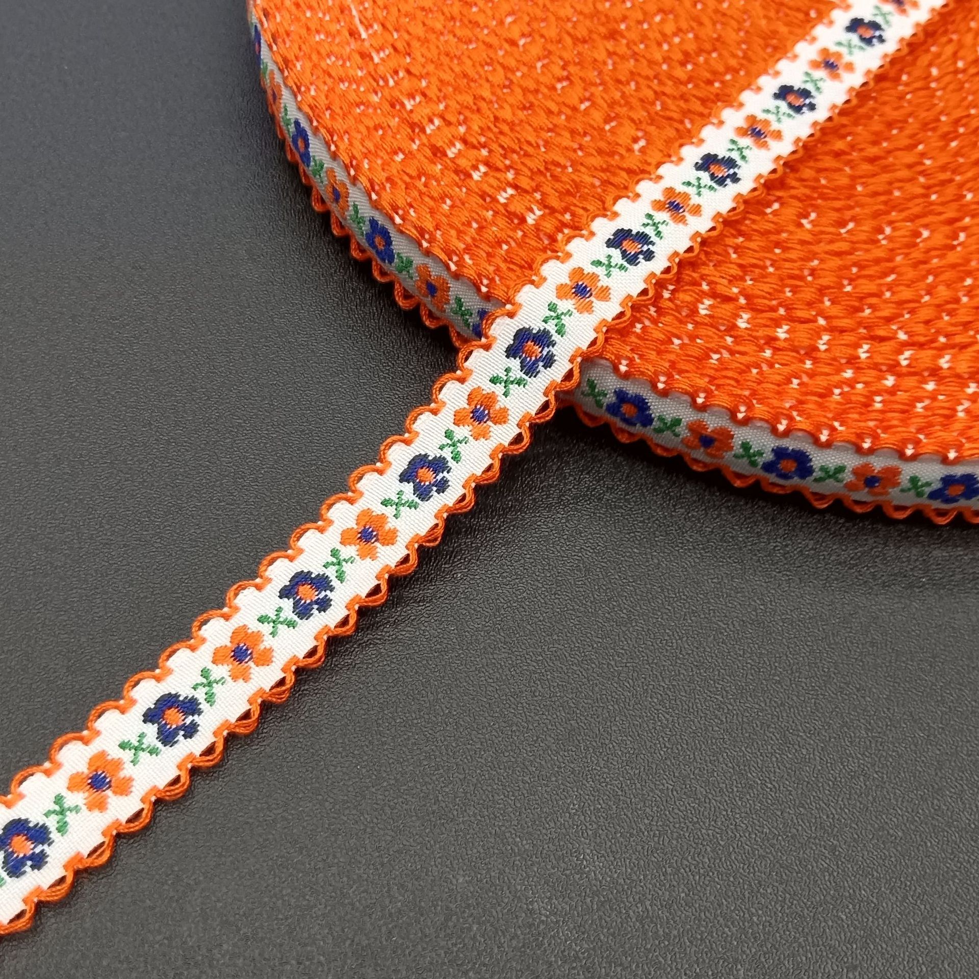 现货名族风提花织带沟边锁边彩带服装辅料1CM2CM宽名族带波浪边带详情7