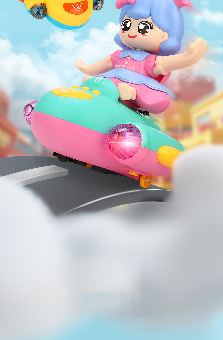 儿童电动喷雾太空飞船小萌鸭音乐灯光万向炫舞公主中秋元宵玩具详情3